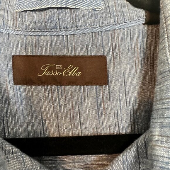 TASSO ELBA | Men’s Printed Button Up Shirt | Blue | Size: L - Picture 3 of 6